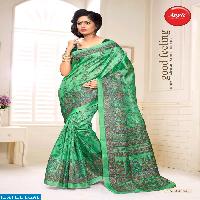 apple madhu bani Wholesale khadi silk printed Saree
